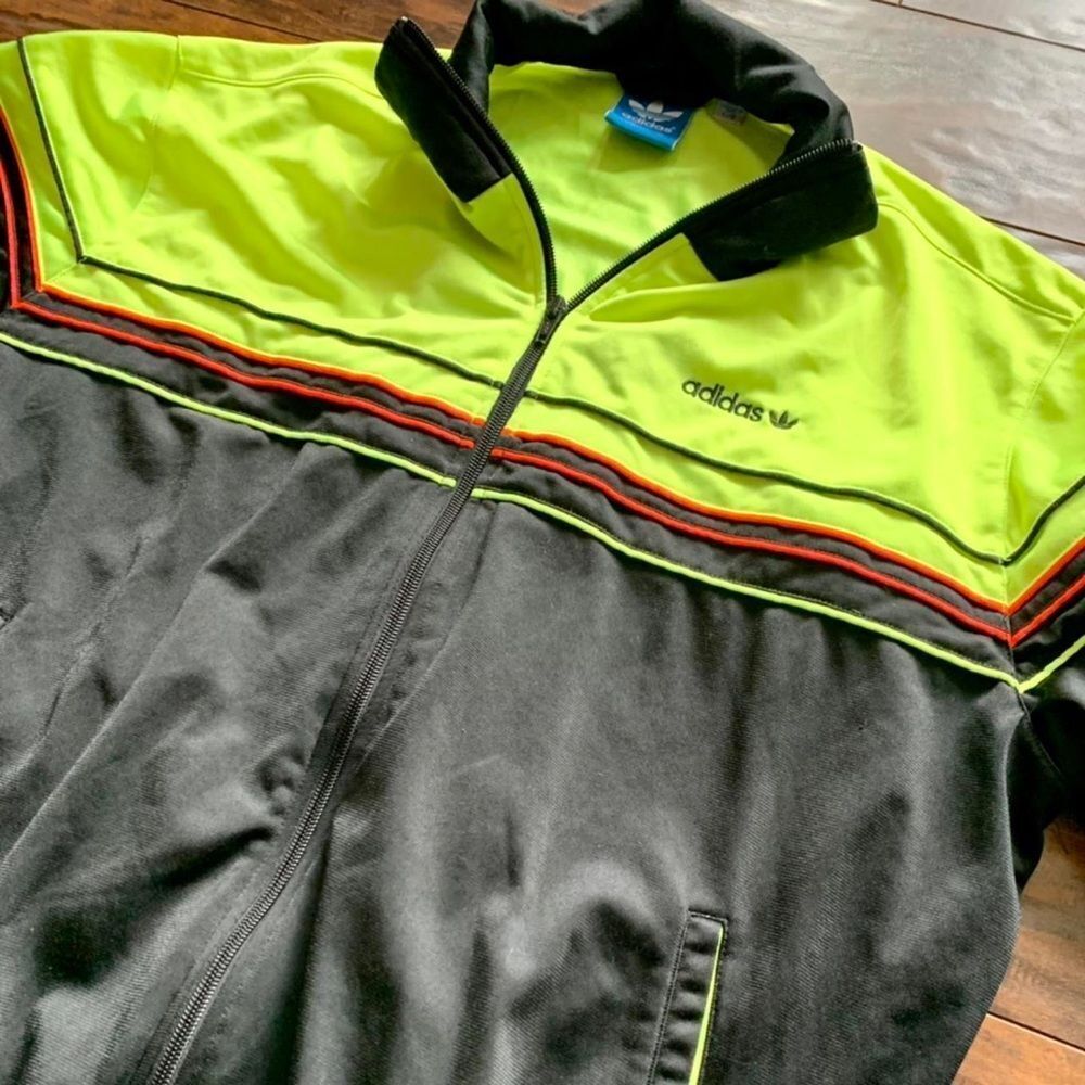 🚨Legit Old School throwback NEON zip up track jacket Adidas Alert 🚨 - Picture 3 of 4